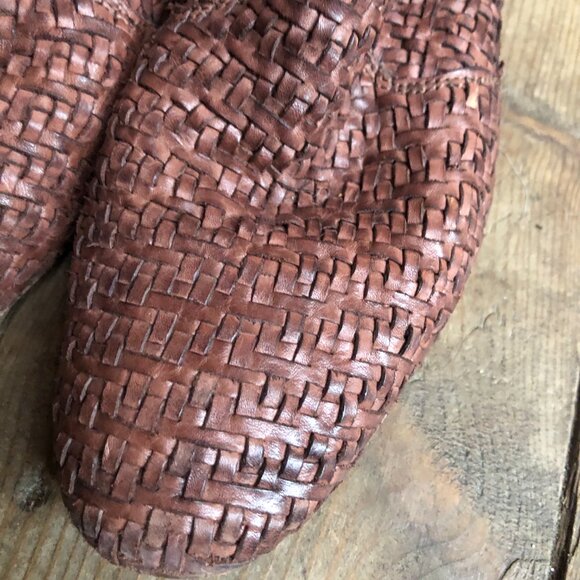 Rare Ron White Woven Leather Ankle Boots size 39.5 women's Shoes - Picture 5 of 10